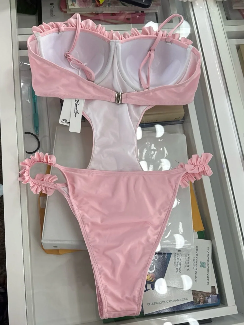 Women’s Pink Ruffle One-Piece Swimsuit
